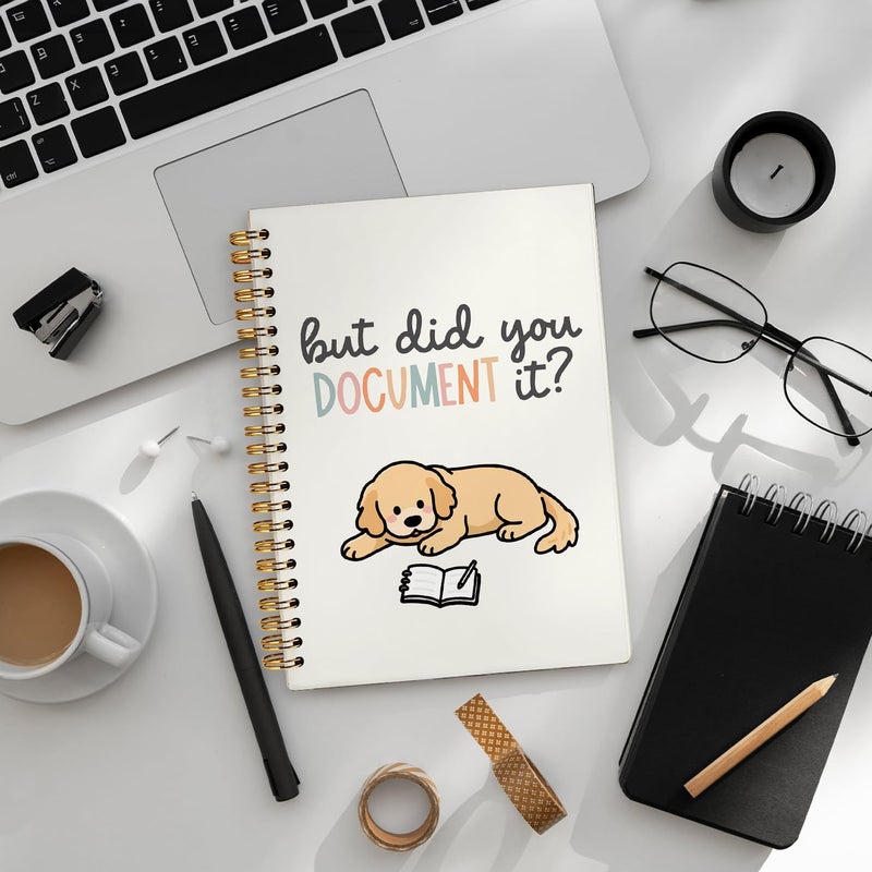WLIANG Funny Golden Retriever Notebook Journal Gifts for Women & Men, Golden Retriever Lovers Gifts Notebooks for Women, But Did You Document It Hardcover Spiral Notebook 5.5x8.3 Inch - Image 5